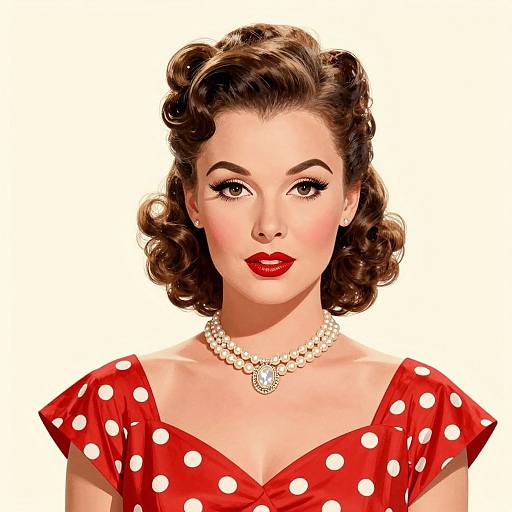 Vintage Hollywood Glamour Woman Illustration