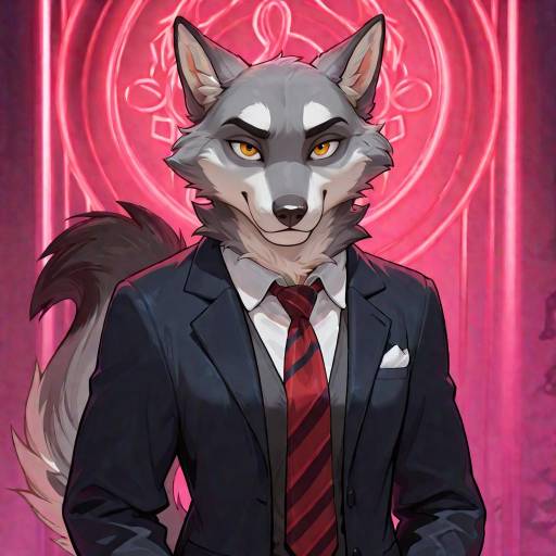 Expressive Female Anthropomorphic Wolf Art