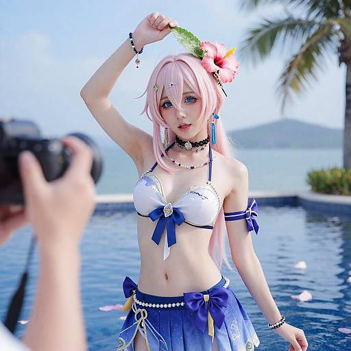 Photorealistic Girl in Beachwear