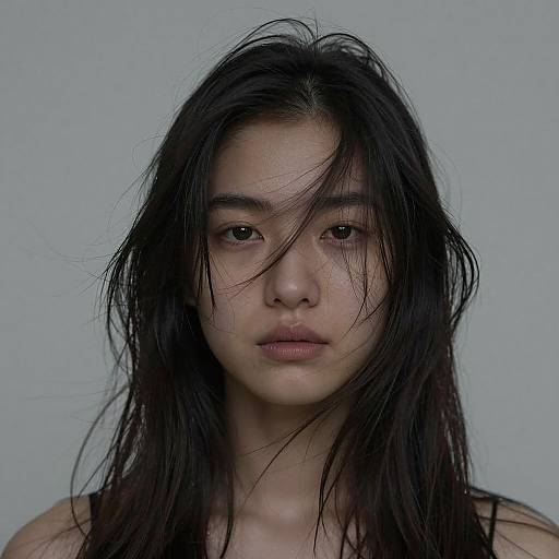 Photorealistic Windswept Headshot Portrait