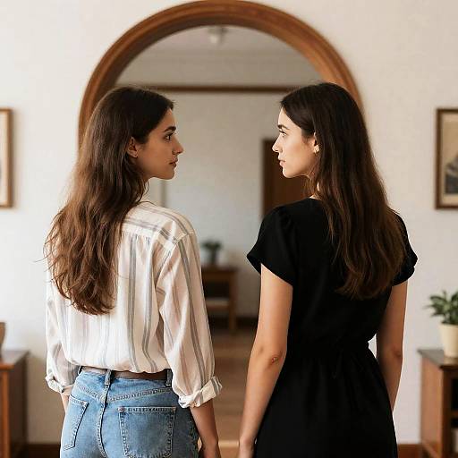 Intense Encounter Between Two Women