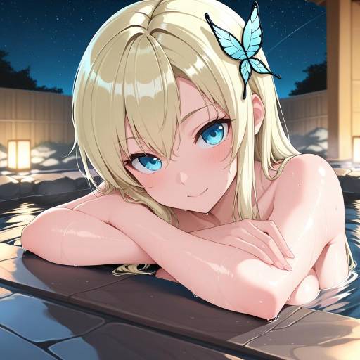 Blonde Beauty Under Starry Sky