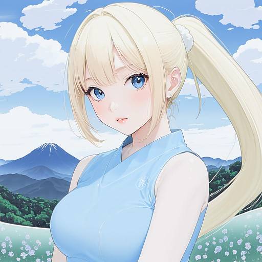 Illustration of Aoyama blue mountain, gochuumon wa usagi desu ka? in the style of Ohisashiburi