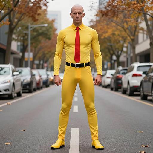 Photorealistic One Punch Man Costume Scene