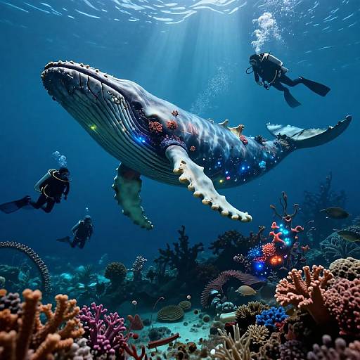 Surreal Underwater Whale Skeleton