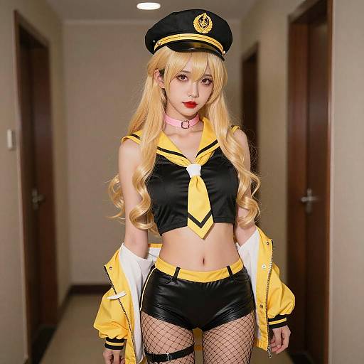 Cosplay Blonde in Sailor Outfit