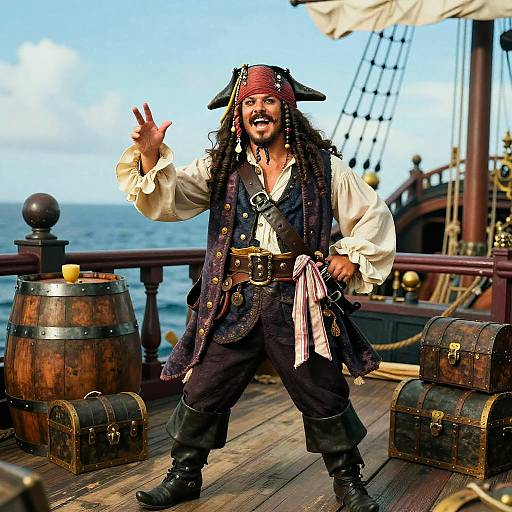 Jovial Fat Pirate Captain Scene