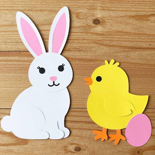 Paper Easter Bunny, Chick & Egg