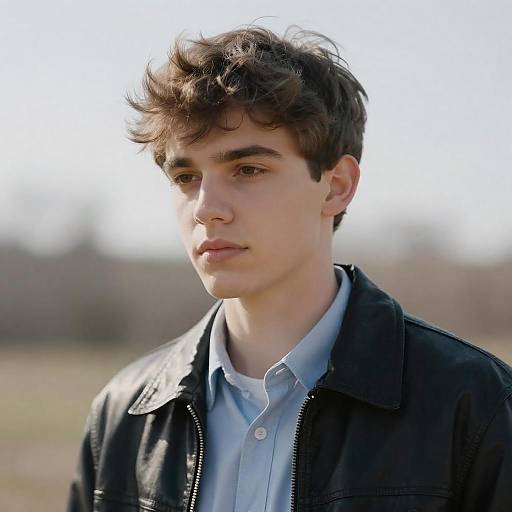 Young Man in Leather Jacket