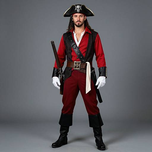 Pirate Red Costume Male Character