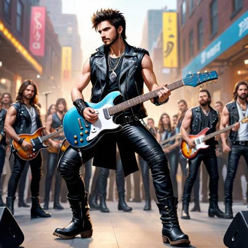 Realistic Male Guitarist in Action