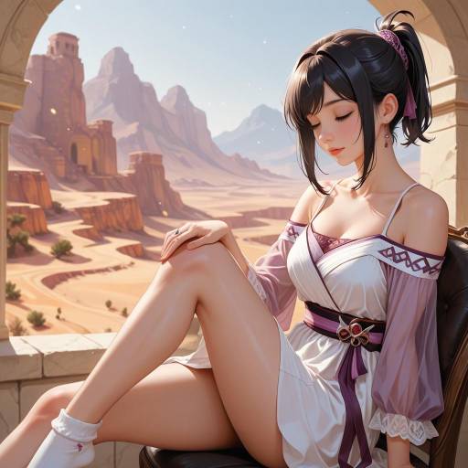 Elegant Cowboy Shot in Moonlit Desert