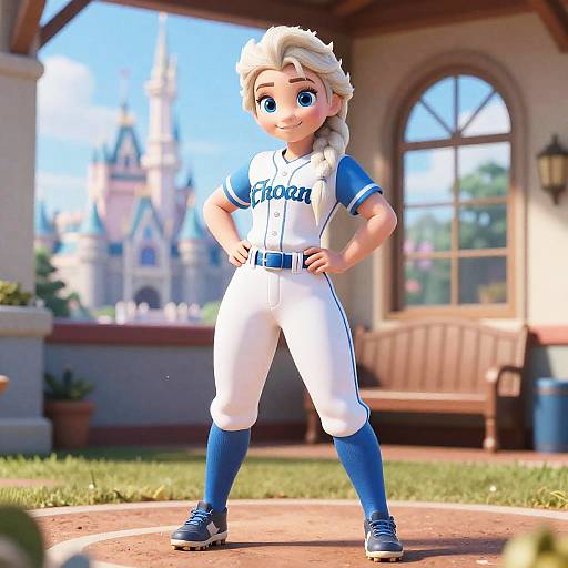 Realistic Curvy Baseball Waifu Pose