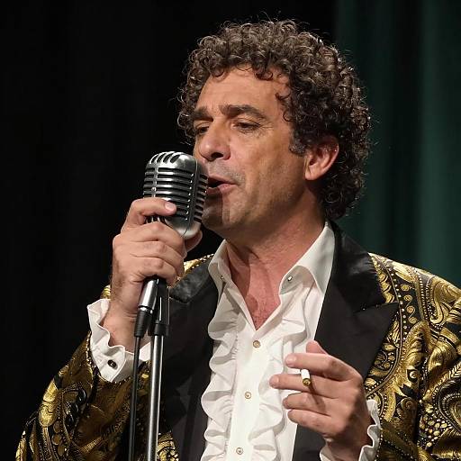 Vintage Vocalist in Elegant Attire