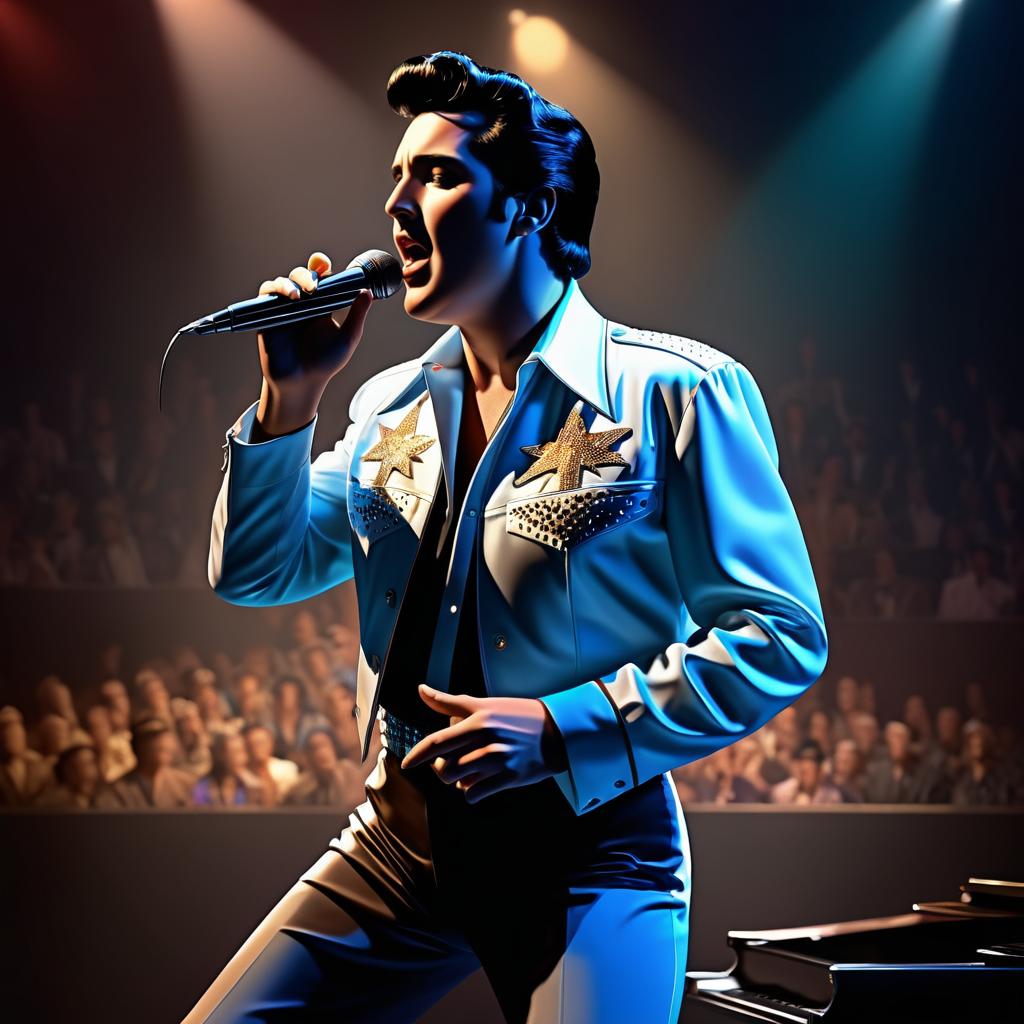 Dramatic Elvis Presley Concert Poster Art