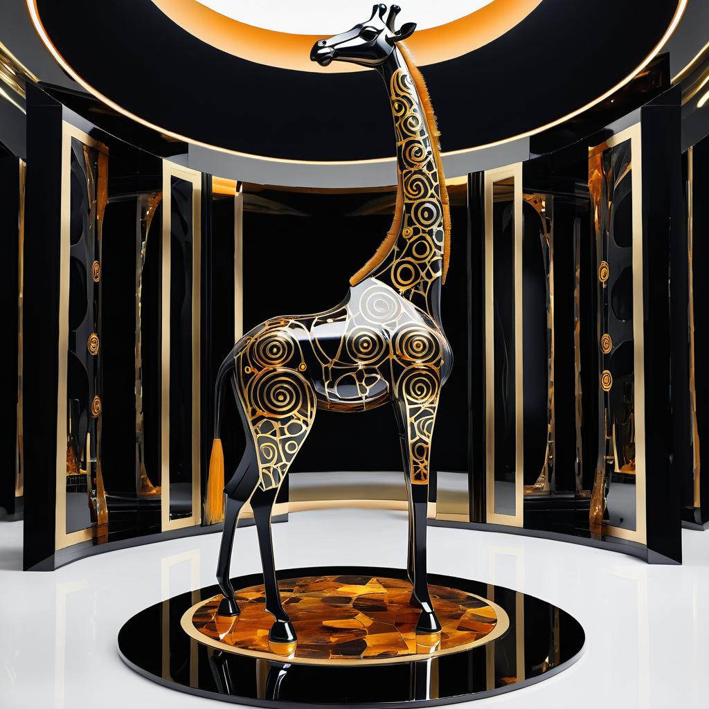 Surreal Giraffe Statue in Picasso Style