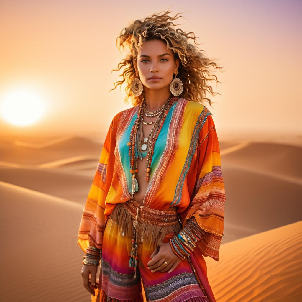 Vibrant Portrait of a Desert Traveler