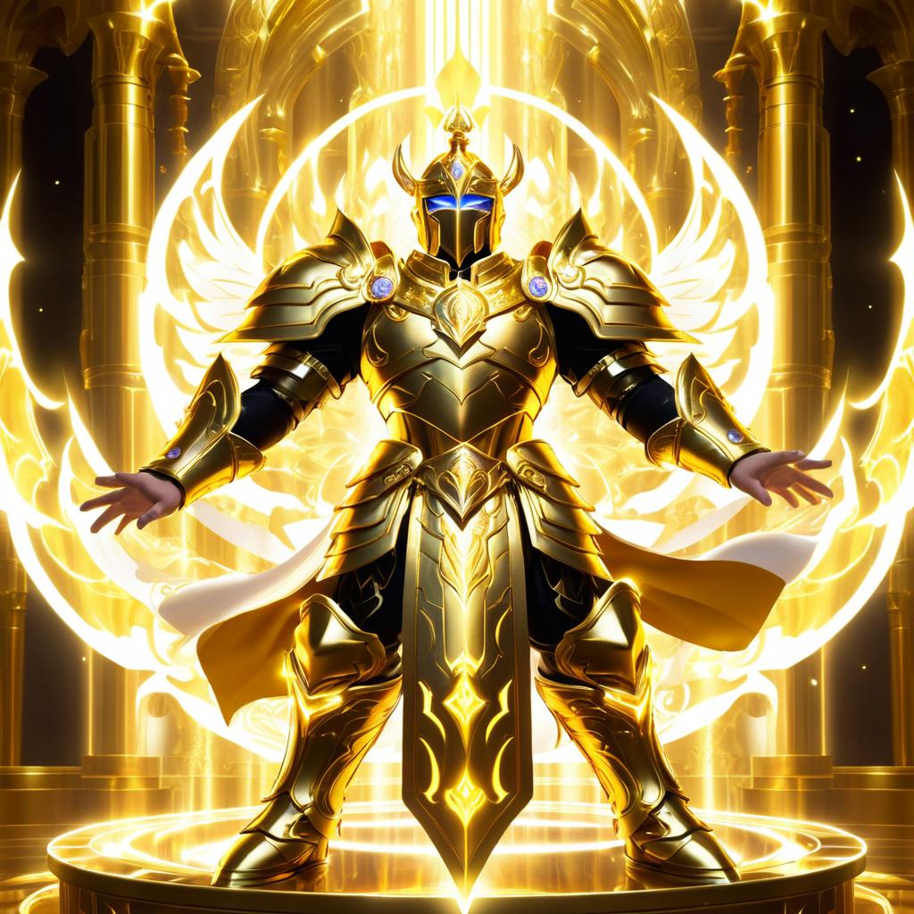 Valiant Paladin in Radiant Temple Art