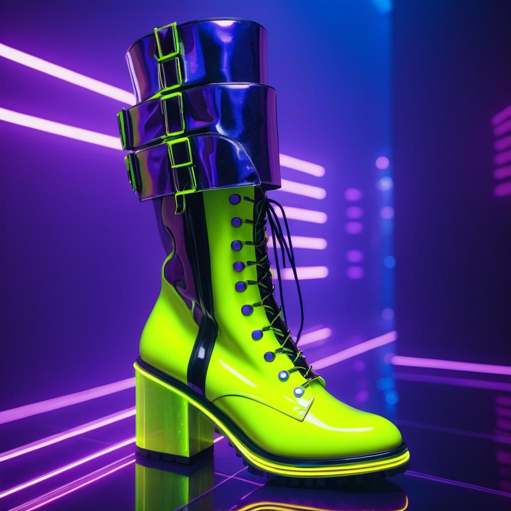 Futuristic Cyberpunk Disco Boot Scene