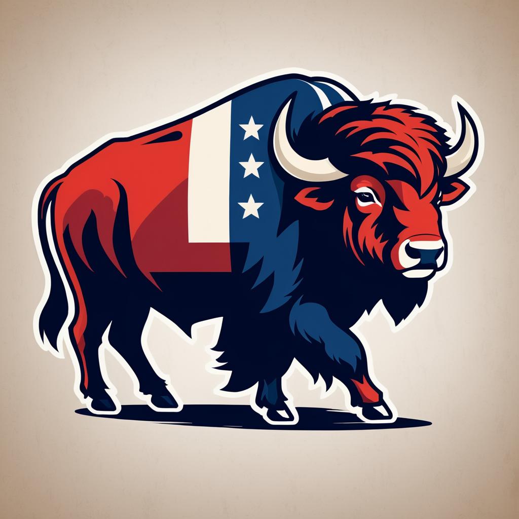 Rustic Bison Logo with Americana Flair