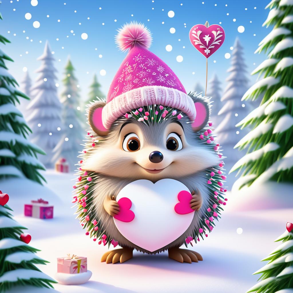 Charming Hedgehog New Year's Card Design