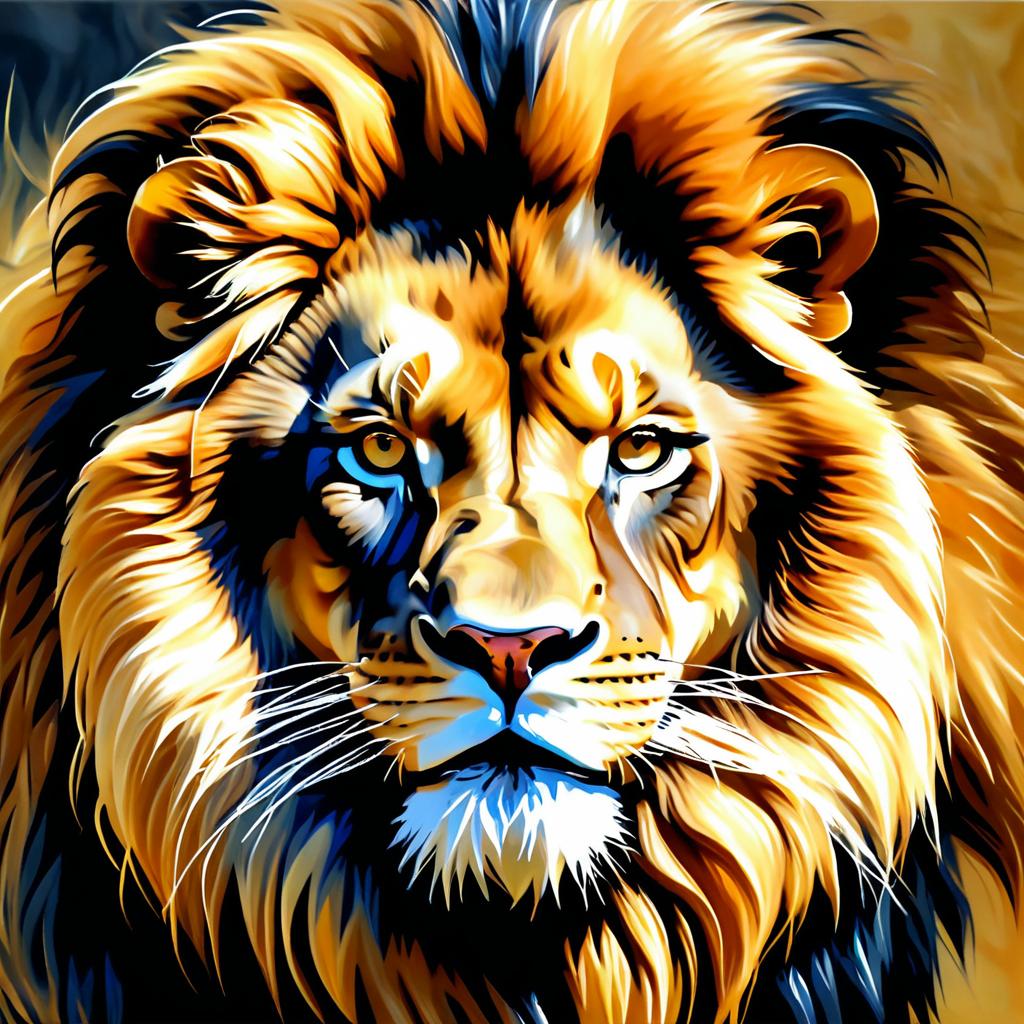 Majestic Lion Portrait in Da Vinci Style