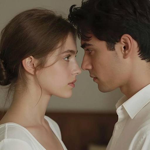 Serene Intimacy: A Close-up Connection