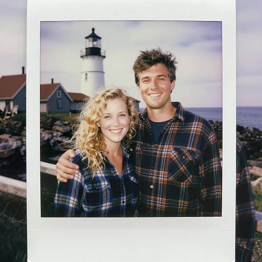 Smiling Couple at Portland Head Light