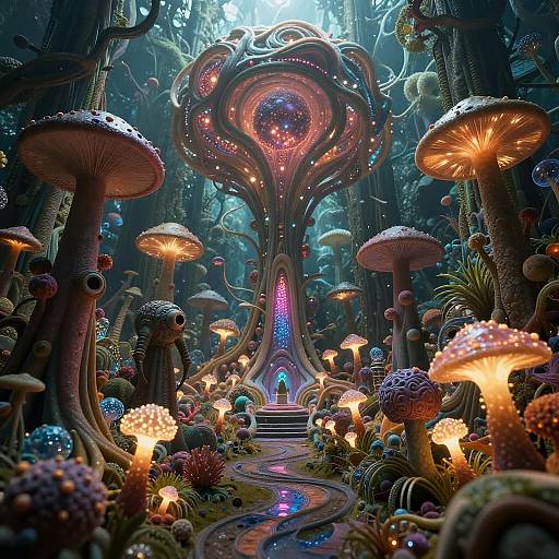 Futuristic Psychedelic Microbial Garden