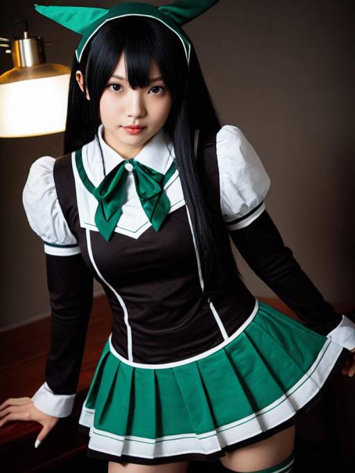 Cosplay Woman in Tsuyu Asui Costume