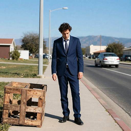 City Scene: Man in Blue Suit