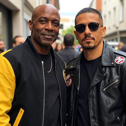 Confident Duo in Urban Setting