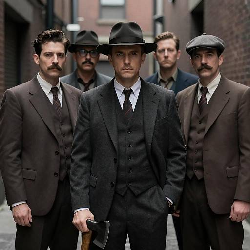 Vintage Gangsters in a Dark Alley