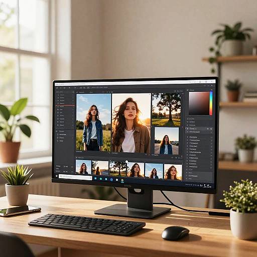 Futuristic AI Photo Editor Scene