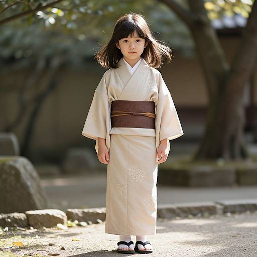 Graceful Girl in Traditional Kimono