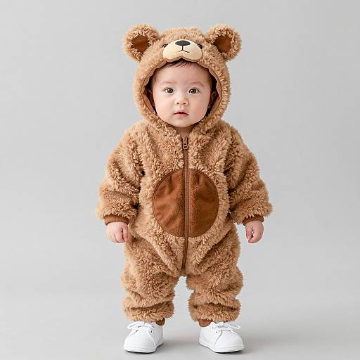 Adorable Newborn in Teddy Bear Costume