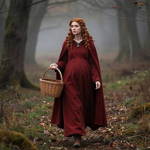 Noble Pregnant Maiden in Forest