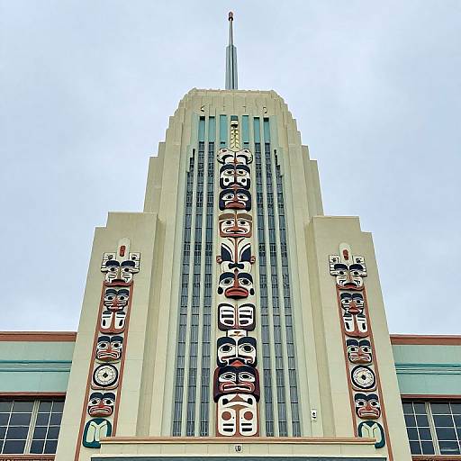 Pastel Art Deco Totem Building