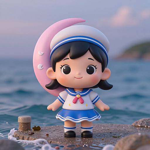 Chibi Girl in Sailor Moon Costume at Twilight