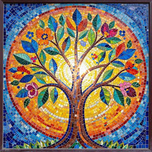 Vibrant Mosaic Tree of Hope
