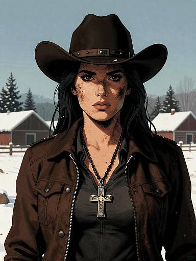 Gritty Cowgirl Gunslinger at Christmas