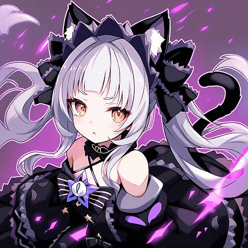 Illustration of Murasaki shion (gothic lolita), hololive in the style of Karukan (monjya)