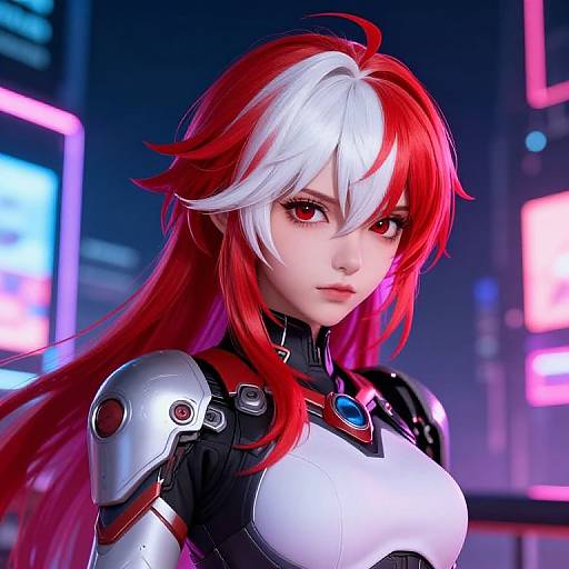 Futuristic Neon Anime Girl