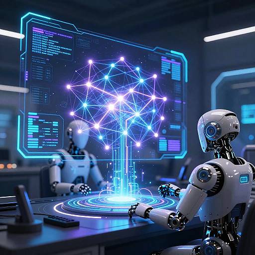 Futuristic AI Interfaces in Tech Lab