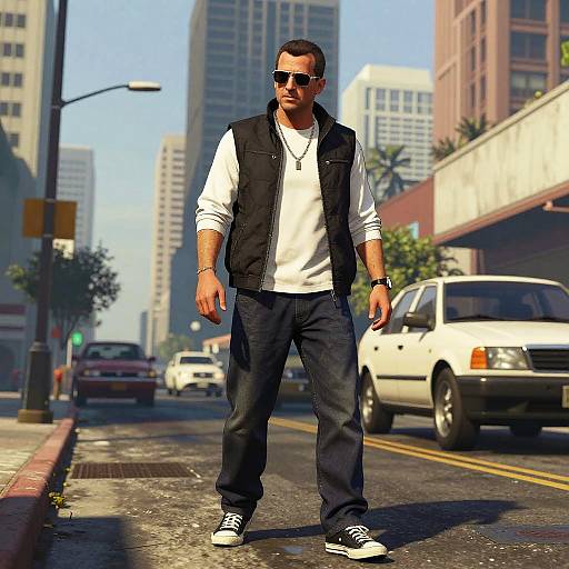 GTA Style Hyper-Realistic Urban Scene