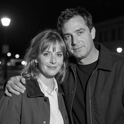 Intimate Black-and-White Nighttime Portrait