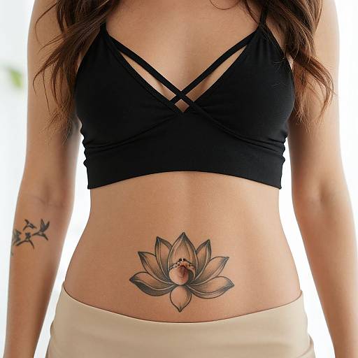 Woman with Lotus Tattoo and Jewelry