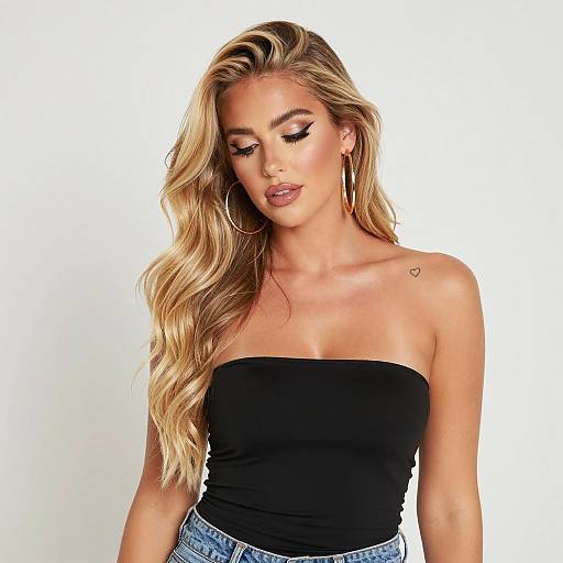 Blonde Beauty with Bold Makeup Portrait