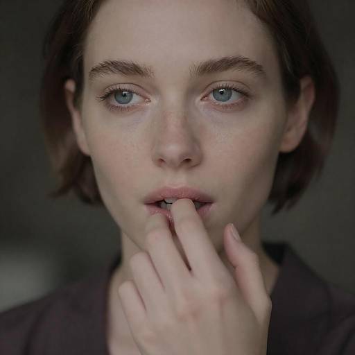 Contemplative Close-Up of Fair-Skinned Woman