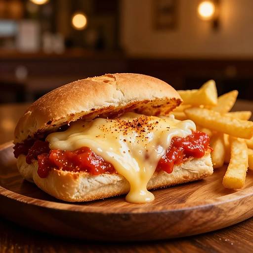 Photorealistic Francesinha Sandwich with Fries